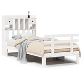 Bookcase Bed without Mattress White 75x190 cm Small Single Solid Wood Pine 3322781