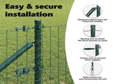 Ground Spike Fence Post 13 pcs Green Powder-Coated Steel 42004235