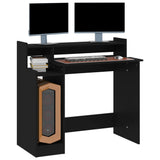 Desk with LED Lights Black 97x45x90 cm Engineered Wood 805553