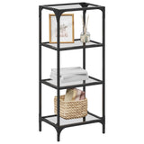 ZNTS Storage Rack with Transparent Glass Top 40x30x95 cm Steel 846038