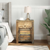 End Table with 1 Drawer 1 Door Reclaimed Wood 240950