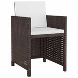 42544 9 Piece Outdoor Dining Set with Cushions Poly Rattan Brown