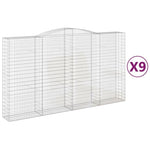Arched Gabion Baskets 9 pcs 400x50x220/240 cm Galvanised Iron 3147081