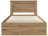 Bed Frame Artisian Oak 75 x 190 cm Solid Pine Wood 3410151