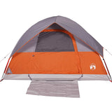Camping Tent Dome 3-Person Grey and Orange Waterproof 94697