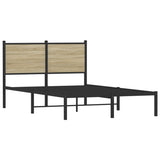 Metal Bed Frame without Mattress Sonoma Oak 120x190 cm Small Double 4007713
