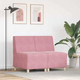 Modular Sofa Unit Armless 2 pcs Pink 55 x 74 x 82 cm Velvet 3399763