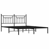 Bed Frame Black Powder-Coated Steel Double Bed Frame 353542