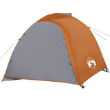 ZNTS Camping Tent Dome 4-Person Grey and Orange Waterproof 94337