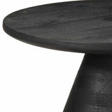 ZNTS Side Table Black Ø50x40 cm Solid Wood Mango 4017535