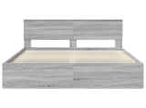 Bed Frame Grey Sonoma 140 x 190 cm Solid Pine Wood 3410605