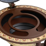 Globe Bar Wine Stand Brown Solid Wood Eucalyptus 343475