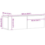 TV Cabinet White Engineered wood 100 cm x 30 cm x 30 cm Drop-Down 801481