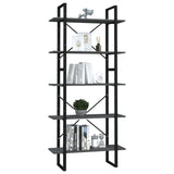 5-Tier Book Cabinet Grey 80x30x175 cm Engineered Wood 3081990
