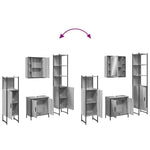 ZNTS 4 Piece Bathroom Cabinet Set Grey Sonoma Engineered Wood 3214773