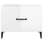 Coffee Tables with Metal Legs 2 pcs High Gloss White 50x50x40 cm 812739