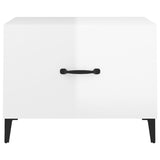 Coffee Tables with Metal Legs 2 pcs High Gloss White 50x50x40 cm 812739