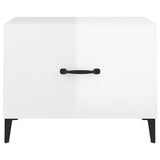 Coffee Tables with Metal Legs 2 pcs High Gloss White 50x50x40 cm 812739