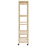 ZNTS Clothes Rack with Shelves and Wheels 110x40x180 cm Bamboo 4008923