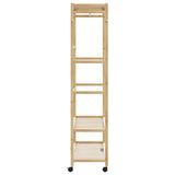 ZNTS Clothes Rack with Shelves and Wheels 110x40x180 cm Bamboo 4008923