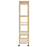 Clothes Rack with Shelves and Wheels 110x40x180 cm Bamboo 4008923