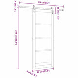 Sliding Door Manual White 86 x 211 cm Wood and metal 3332342