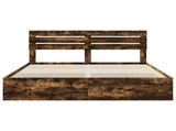 Bed Frame with Drawer Smoked Oak 180 x 200 cm Engineer Wood 3411487