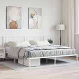 Metal Bed Frame without Mattress with Headboard White 180x200cm 372232