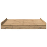 Storage Bed Frame Artisan Oak 200 x 200 cm Engineered Wood 3335268