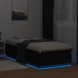 Bed Frame with LED without Mattress Black 90x200 cm 3209633