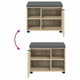 Hall Bench with Cushion with Shelf Sonoma Oak 60 x 38 x 46 cm 891498