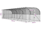 Against Wall Chicken Coop Silver 800 x 200 x 215 cm 3434738
