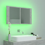 LED Bathroom Mirror Cabinet Concrete Grey 80x12x45 cm Acrylic 804968