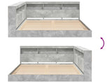 Bookcase Bed Concrete grey 160 x 200 cm Engineered wood 3335741