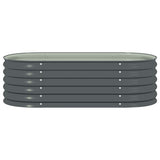 Garden Raised Bed 160x80x44 cm Galvanised Steel Grey 45529