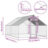 Outdoor Chicken Cage 2.75x4x1.92 m Galvanised Steel 170789
