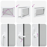 Basement Window RISOR 80 x 60 cm PVC and Glass White 42047240