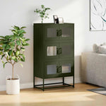 ZNTS Highboard Olive Green 68x39x123 cm Steel 853354