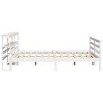 Bed Frame without Mattress White 200x200 cm Solid Wood Pine 3305835