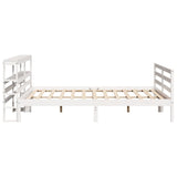 Bed Frame without Mattress White 200x200 cm Solid Wood Pine 3305835