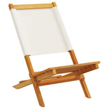 Folding Garden Chairs 6 pcs Cream White Fabric and Solid Wood 3214638