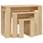 ZNTS Nesting Tables 3 pcs Sonoma Oak Engineered Wood 808606