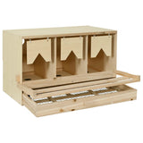 Chicken Laying Nest 3 Compartments 96x40x45 cm Solid Pine Wood 170656