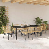 Garden Dining Set 7 pcs Brown Poly Rattan 3380902