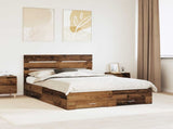 Bed Frame with Drawer Old Wood 140 x 190 cm Engineered Wood 3411978