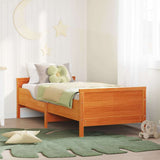 Bed Frame with Headboard Wax Brown 80 x 200 cm Engineered Wood 877205