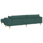 Fabric Sofa with Cushion 3 pcs Dark Green 208 cm Fabric 3335166