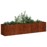 Planter Rusty 200x40x40 cm Weathering Steel 860688