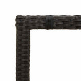 Garden Table Black Poly Rattan, Powder-Coated Steel, Tempered Glass 365592