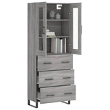 Highboard Grey Sonoma 69.5x34x180 cm Engineered Wood 3198431